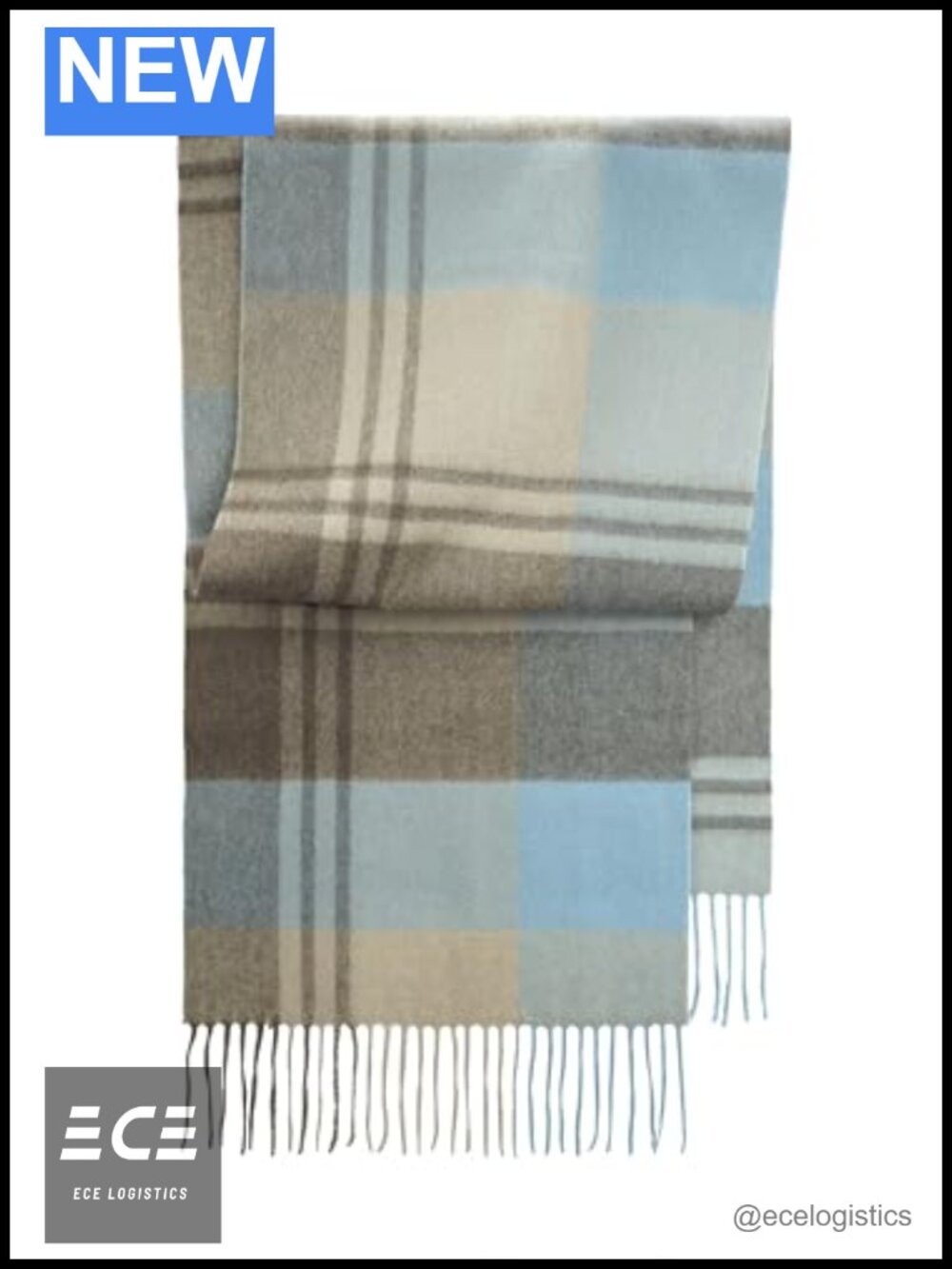 100% Cashmere Plaid Scarf Warm Soft Gift Envelope Unisex